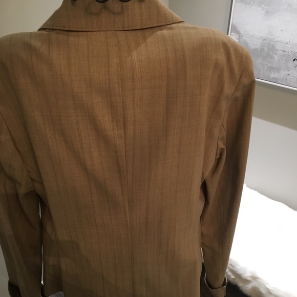 Lafayette 148 New York lt. Tan striped wool blazer - Picture 6 of 7